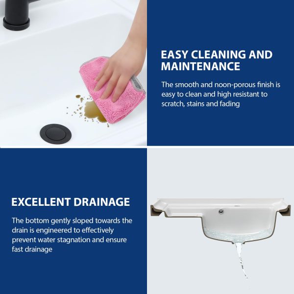 Sarlai Freestanding Utility Sink - Ceramic Laundry Sink with Washboard Set with Bracket, Freestanding Sinks with Pull-out Faucet 28 x 19 x 32.3 Inch for Laundry Utility Room Outdoor and Indoor - Image 7