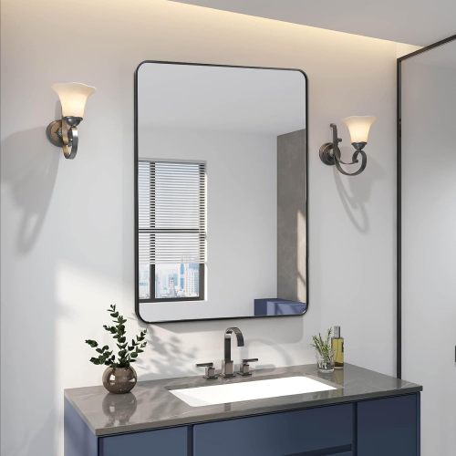 24x36 Inch Silver,Gold,Black Metal Framed Rectangular Bathrrom Mirror for Wall - Image 3