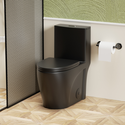 1.1/1.6 GPF Tornado Flush One-Piece Toilet for bathrooms,Siphonic S-trap 12",Elongated Bowl with Soft Close Seat,Powerful Dual Flush MAP 1000g,Comfort Chair Seat ADA Height 17", Light gray ,Pink,White,Black - Image 13