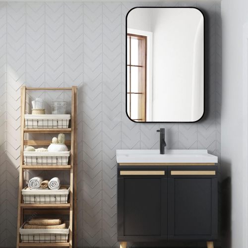 24x36 Inch Silver,Gold,Black Metal Framed Rectangular Bathrrom Mirror for Wall - Image 2