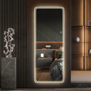 65"x24" Full Length Floor Mirror LED Whole Body Mirror, Wall Mounted Mirror with Lights, Bedroom Full Size Body Mirror with Dimming & 3 Color Modes