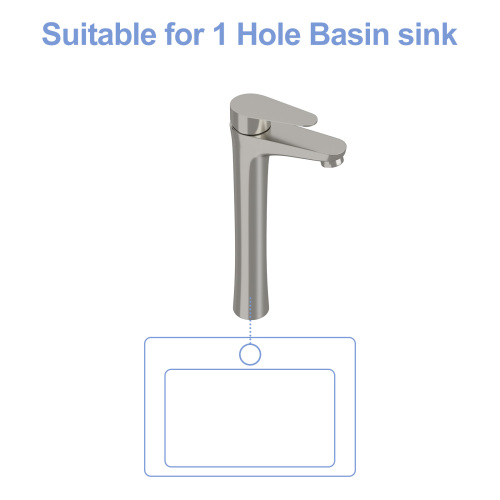 Brushed Nickel Vessel Sink Faucet Single Handle Tall Bathroom Sink Faucet Vanity Bathroom Faucet - Image 6