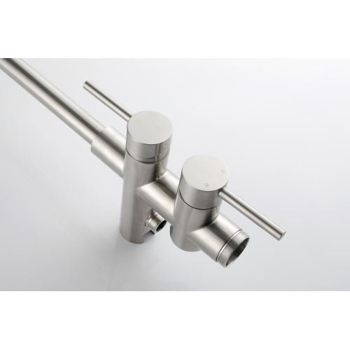 Mount Bathtub Faucet Freestanding Tub Filler Brushed Nickel Standing High Flow Shower Faucets with Handheld Shower Mixer Taps Swivel Spout - Image 6
