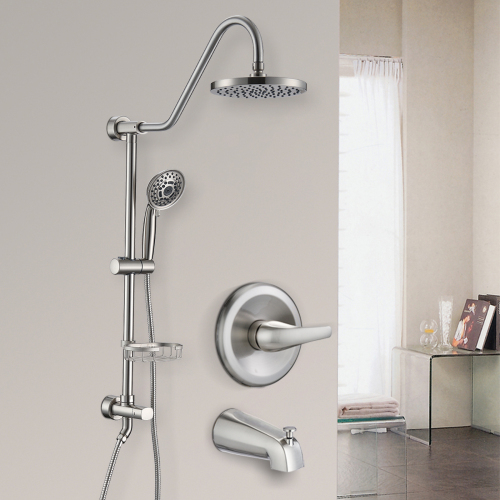 Shower Head with Handheld Shower System with 8" Rain Shower Head with Tub Spout (Rough-in Valve Included) - Image 3