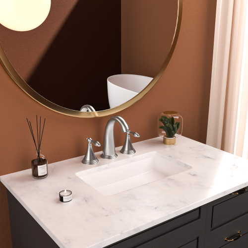 2 Handle Widespread Bathroom Faucet 3 Hole, with Pop Up Drain and 2 Water Supply Lines, Gold,Black, Brushed Nickel - Image 3