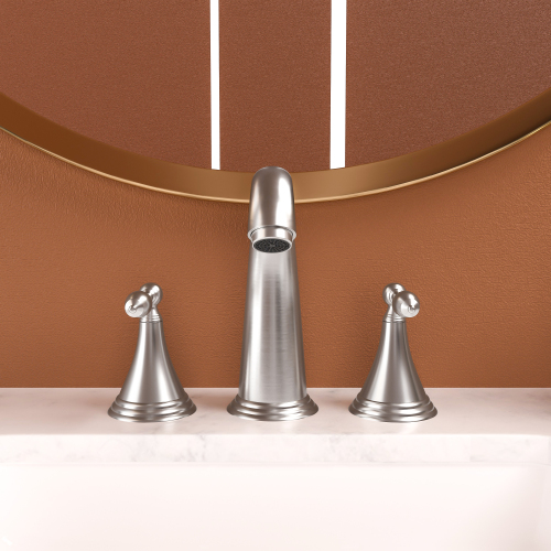 2 Handle Widespread Bathroom Faucet 3 Hole, with Pop Up Drain and 2 Water Supply Lines, Gold,Black, Brushed Nickel - Image 2