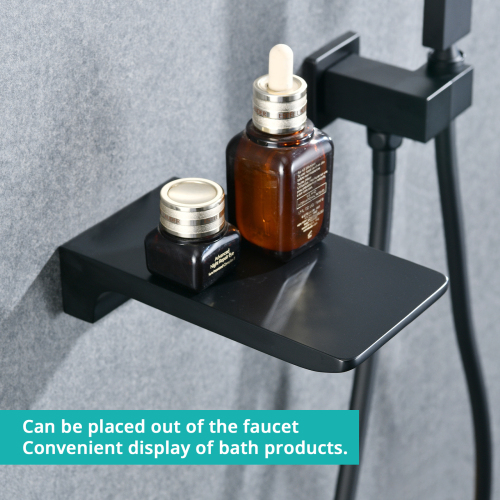 Modern Style matte black Wall Mount Tub Filler Bathroom Bathtub Faucet Shower Set - Image 3
