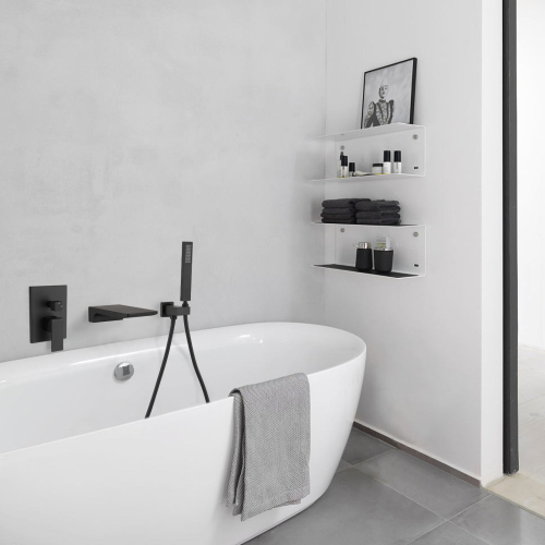 Modern Style matte black Wall Mount Tub Filler Bathroom Bathtub Faucet Shower Set - Image 2