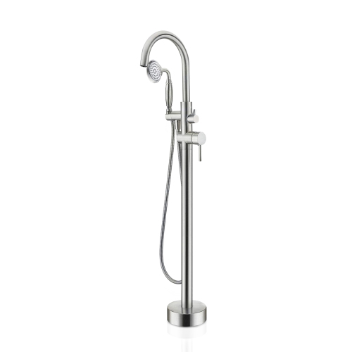 Freestanding Tub Filler Bathtub Faucet Brushed Nickel??Black,Chrome, with Hand Held Shower Floor-Mount
