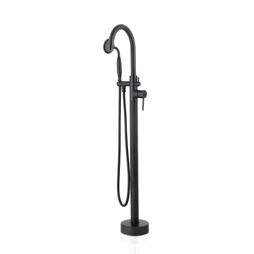 Freestanding Tub Filler Bathtub Faucet Brushed Nickel??Black,Chrome, with Hand Held Shower Floor-Mount - Image 6