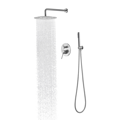 Shower System, Wall Mounted Shower Faucet Set for Bathroom with High Pressure 10" Stainless Steel Rain Shower head Handheld Shower Set, 2 Way Pressure Balance Shower Valve Kit - Image 2
