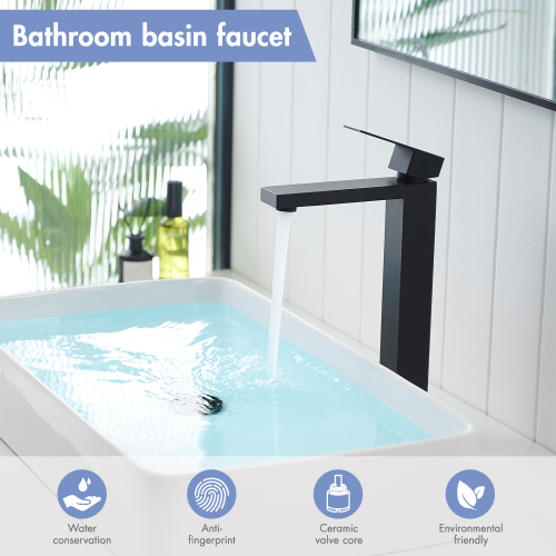Brushed Gold, Brushed Nickel,Black Bathroom Faucet With Pop Up Drain, Black Faucet for Bathroom Sink, Single Hole Bathroom Faucet Modern Single Handle Vanity Basin Faucet - Image 2