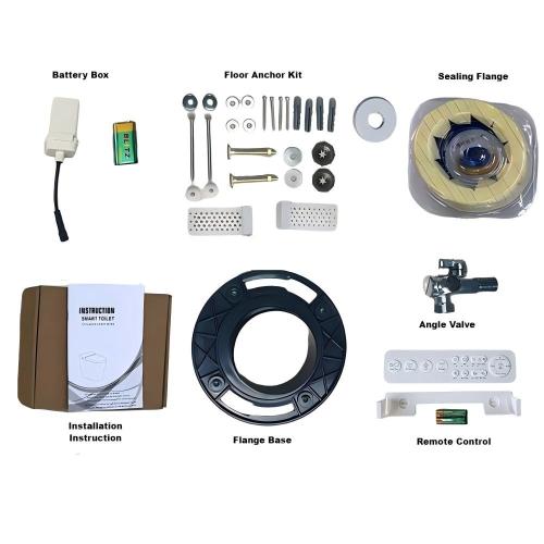 CUPC,DOE Tankless Smart Toilet With Bidet Built In, One-piece Bidet Toilet Seat, Auto Flush, Auto Open/Close,Heated Seat, Warm Water and Dry, Adjustable Temp,Remote Control Side Know - Image 10