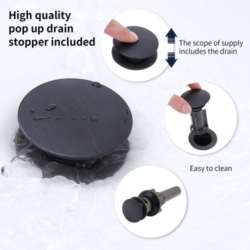 2-Handle 8 inch Widespread Bathroom Sink Faucet ?Oil-Rubbed Bronze Lavatory Faucet 3 Hole 360?? Swivel Spout Vanity Sink Basin Faucets with Pop Up Drain Assembly and cUPC Water Supply Hoses - Image 6