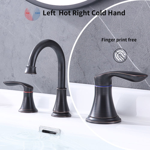 2-Handle 8 inch Widespread Bathroom Sink Faucet ?Oil-Rubbed Bronze Lavatory Faucet 3 Hole 360?? Swivel Spout Vanity Sink Basin Faucets with Pop Up Drain Assembly and cUPC Water Supply Hoses - Image 11