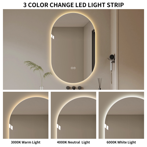 48*30, inch Smart Wall Mounted LED Touch Screen Anti-fog Mirror Bathroom Mirror, Barber Shop Mirror - Image 7
