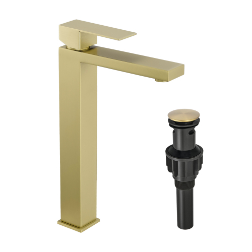 Brushed Gold, Brushed Nickel,Black Bathroom Faucet With Pop Up Drain, Black Faucet for Bathroom Sink, Single Hole Bathroom Faucet Modern Single Handle Vanity Basin Faucet - Image 4