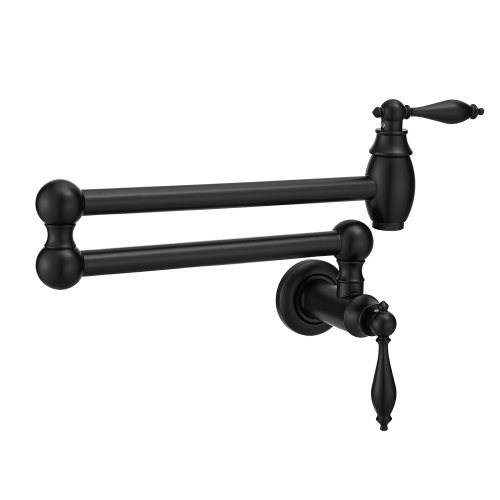 Pot Filler,Wa
ll Mount Commercial Pot Filler Faucet,Brass Material Kitchen Folding Faucet,Coffee Machine Faucet with Stretchable Double Joint Swing Arms,Style A,Brushed Gold??Brushed Nickel,Black - Image 2