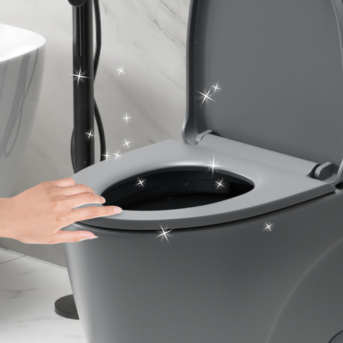 1.1/1.6 GPF Tornado Flush One-Piece Toilet for bathrooms,Siphonic S-trap 12",Elongated Bowl with Soft Close Seat,Powerful Dual Flush MAP 1000g,Comfort Chair Seat ADA Height 17", Light gray ,Pink,White,Black - Image 9