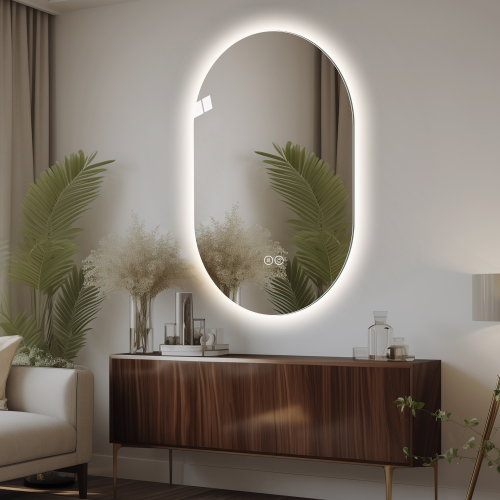 48*30, inch Smart Wall Mounted LED Touch Screen Anti-fog Mirror Bathroom Mirror, Barber Shop Mirror - Image 3