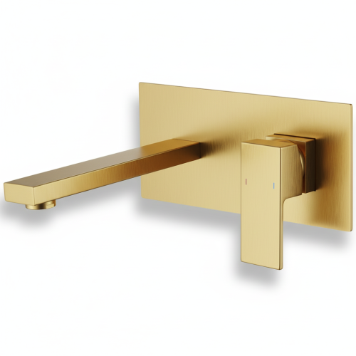 Wall Mount Faucet for Bathroom Sink or Bathtub, Single Handle2 Holes Brass Rough-in Valve Included, Brushed Gold, Brushed Nickel,Black - Image 4