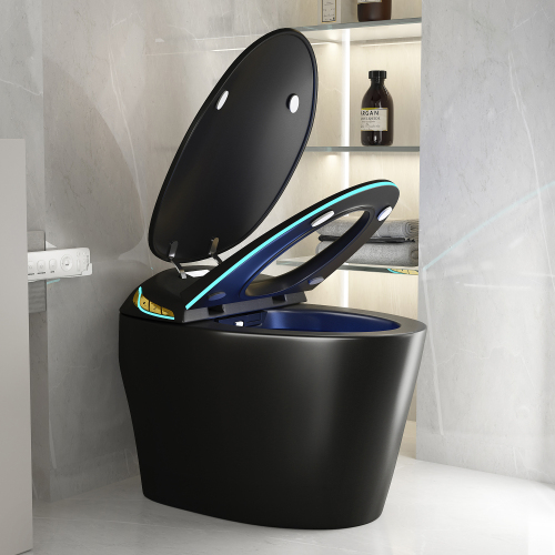 Unique Smart Toile, One Piece Toilet with Bidet Built In,Auto Open/Close Seat, Foot Sensor, LED Display,Night Light, Warm Water & Dryer,black - Image 2