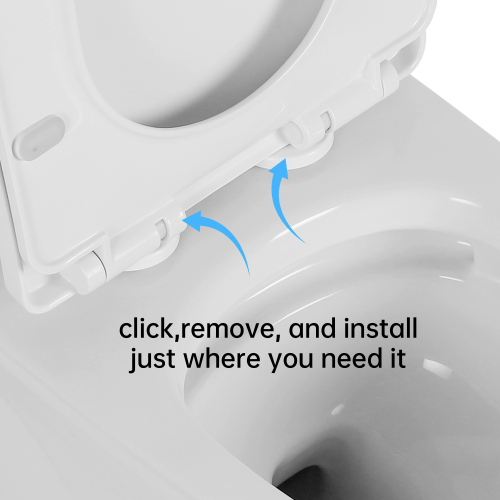 1.1/1.6 GPF Elongated Comfort Height Floor Mounted One-Piece Toilet, CUPC Certified, WaterSense Cetified, Ceramic, White Color, Soft Close Seat - Image 7