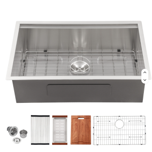 Workstation 28-inch Undermount 16 Gauge Stainless Steel Kitchen Sink