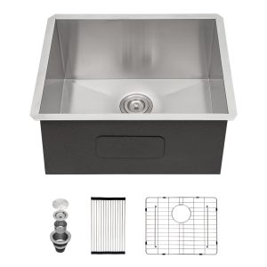 Stainless Steel Brushed Single Bowl 24*18*12 Inches Drop-in CUPC Laundry Sink