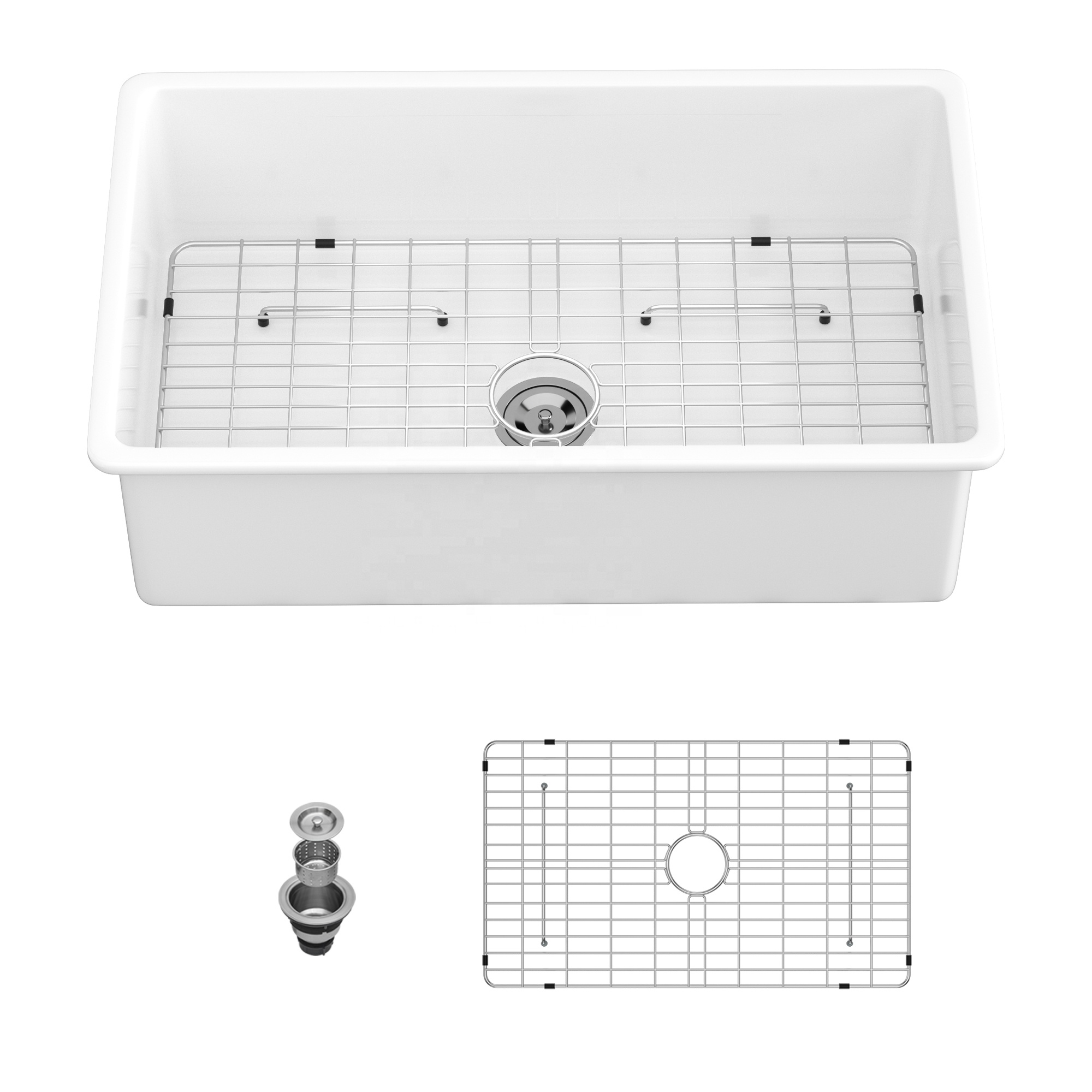 Fireclay Kitchen Sinks Undermount Single Bowl Ceramic Farmhouse Sinks