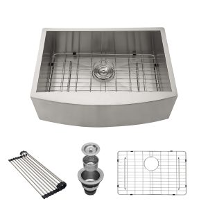 27" Handmade 304 Stainless Steel Farmhouse Style Kitchen Sink Single Bowl Kitchen Sink