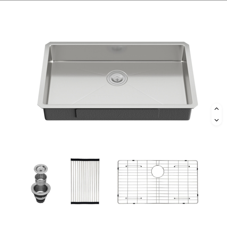 Modern 16 Gauge Stainless Steel Single Bowl with Easy Clean Corners ADA 30*18,26*18,28*18, Inches Compliant Kitchen Sink