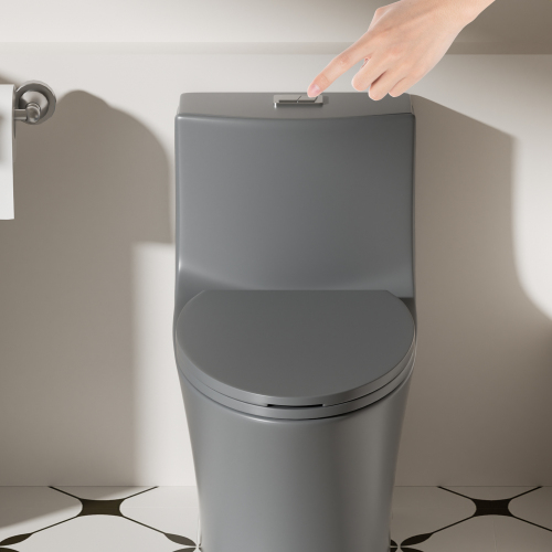 1.1/1.6 GPF Tornado Flush One-Piece Toilet Elongated, Siphonic S-trap 12",Soft Closing Seat, Button on Tank top ,Powerful Dual Flush MAP 1000g, Comfort Chair Seat ADA Height 17", Light gray - Image 11