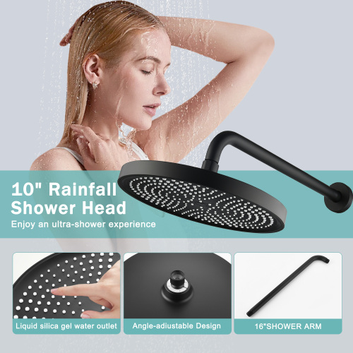 Luxury 3-Function Shower System Set - Solid Brass Control Valve, 10" Overhead Shower, 3-Spray Handheld, with Bathtub Spout - Image 4
