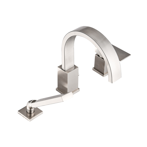 Waterfall Bathtub Faucet with Sprayer, 3-Hole Roman Tub Filler with Hand Shower Deck Mount Waterfall Tub Spout Set - Image 5