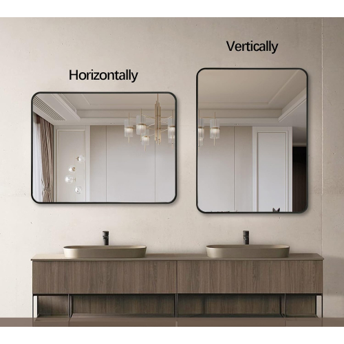 24x36 Inch Silver,Gold,Black Metal Framed Rectangular Bathrrom Mirror for Wall - Image 4
