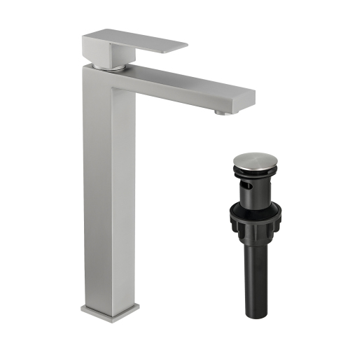 Brushed Gold, Brushed Nickel,Black Bathroom Faucet With Pop Up Drain, Black Faucet for Bathroom Sink, Single Hole Bathroom Faucet Modern Single Handle Vanity Basin Faucet - Image 3