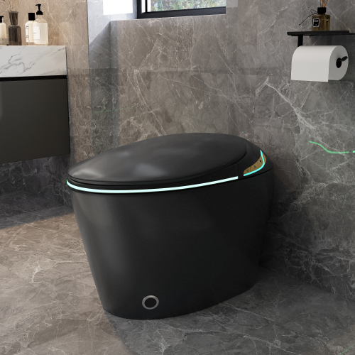Unique Smart Toile, One Piece Toilet with Bidet Built In,Auto Open/Close Seat, Foot Sensor, LED Display,Night Light, Warm Water & Dryer,black - Image 9