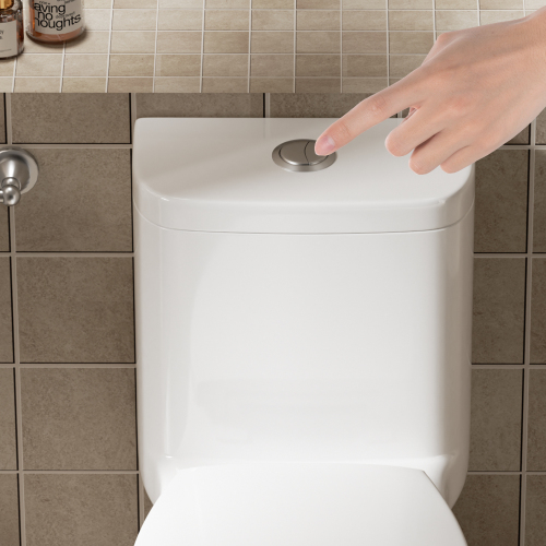 1.1/1.6 GPF Tornado Flush One-Piece Toilet with Comfort Chair Seat ADA Height 17",Powerful & Quiet Dual Flush Modern Toilet,Siphonic S-trap 12",Rimless Bowl with Soft Closing Seat,Gloss White,Black,Green,Khaki - Image 4