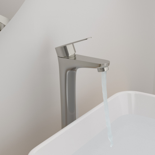 Brushed Nickel Vessel Sink Faucet Single Handle Tall Bathroom Sink Faucet Vanity Bathroom Faucet - Image 7