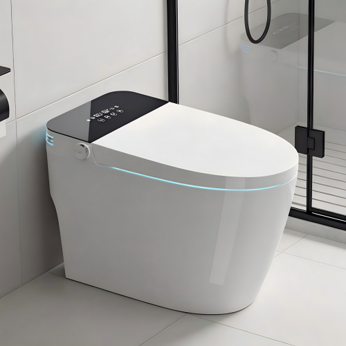 CUPC,DOE Tankless Smart Toilet With Bidet Built In, One-piece Bidet Toilet Seat, Auto Flush, Auto Open/Close,Heated Seat, Warm Water and Dry, Adjustable Temp,Remote Control Side Know