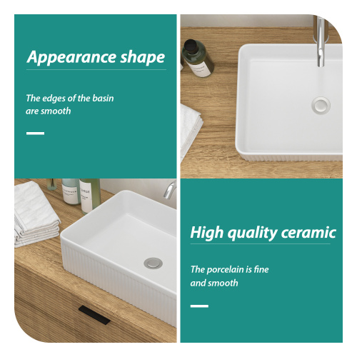 19.63"x13.69" White Ceramic Rectangular Vessel Bathroom Sink - Image 4