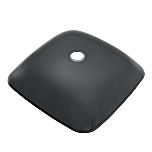 Bathroom Vessel Bathroom Sink Above Counter Grey Bowl Square Sink for Bathroom, Tempered Glass Vessel Sink with Pop-up Drain (no Faucet) - Image 7
