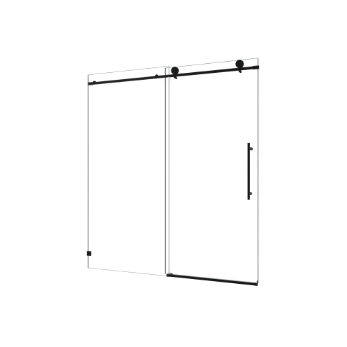 54"W X 76"H Black Frameless One Fixed And One Shifted Shower Door, 70Mm 304 Stainless Steel Large Pulleys With Adjustable Soft Closing Function,With Nano Easy Cleaning And Stick Explosion-Proof Menbrance - Image 8