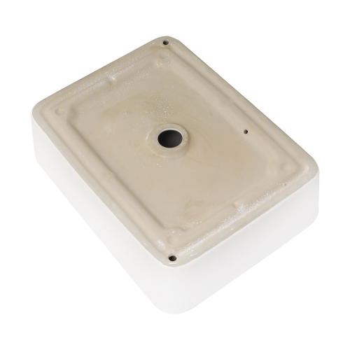 19"x15" White Black Ceramic Rectangular Vessel Bathroom Sink - Image 8