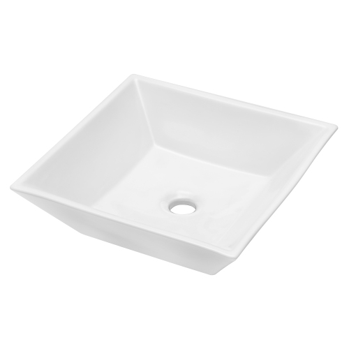 16x16 Inch White Ceramic Square Vessel Bathroom Sink - Image 4