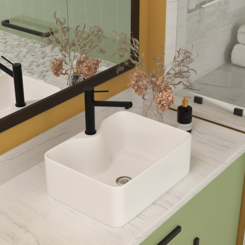 16"x12", 19"x15"White Ceramic Rectangular Vessel Bathroom Sink - Image 3