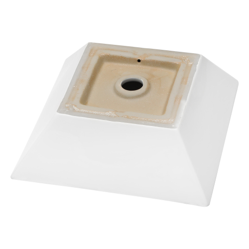 16x16 Inch White Ceramic Square Vessel Bathroom Sink - Image 6