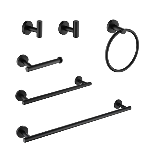 6 Piece Stainless Steel Bathroom Towel Rack Set Wall Mount - Image 3