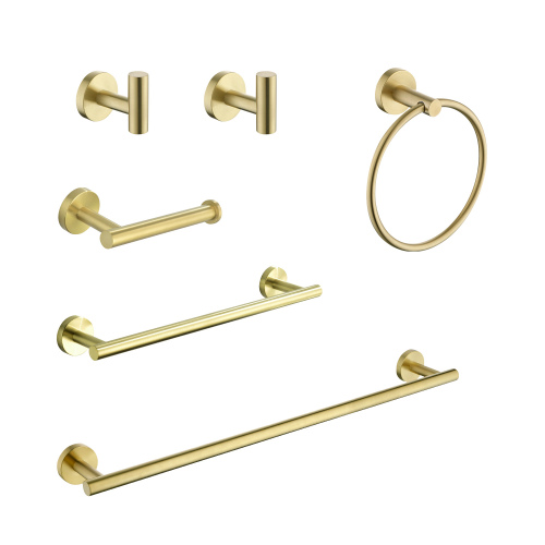 6 Piece Stainless Steel Bathroom Towel Rack Set Wall Mount - Image 2